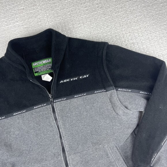Arcticwear Arctic Cat Fleece Full Zip Jacket Sz S Grey Flex Fleece Snowmobile - Picture 2 of 16